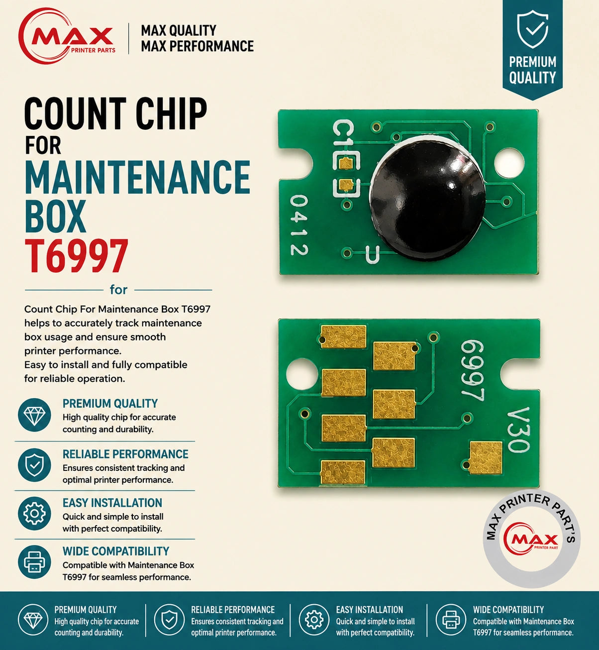 Maintenance Box Chip T6997 – Compatible With Epson SureColor P6000 / P6050 / P7000 / P7080 / P8000 (New Import)