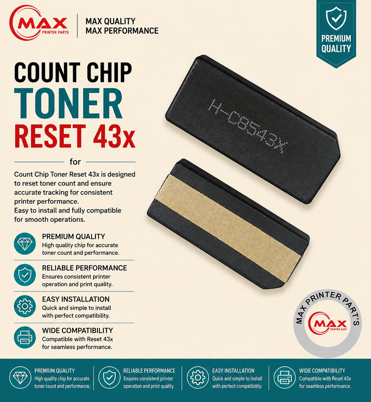 Toner Chip Reset 43X (C8543X) for HP LaserJet 9000 / 9040 / 9050 / 4100 (New Import)