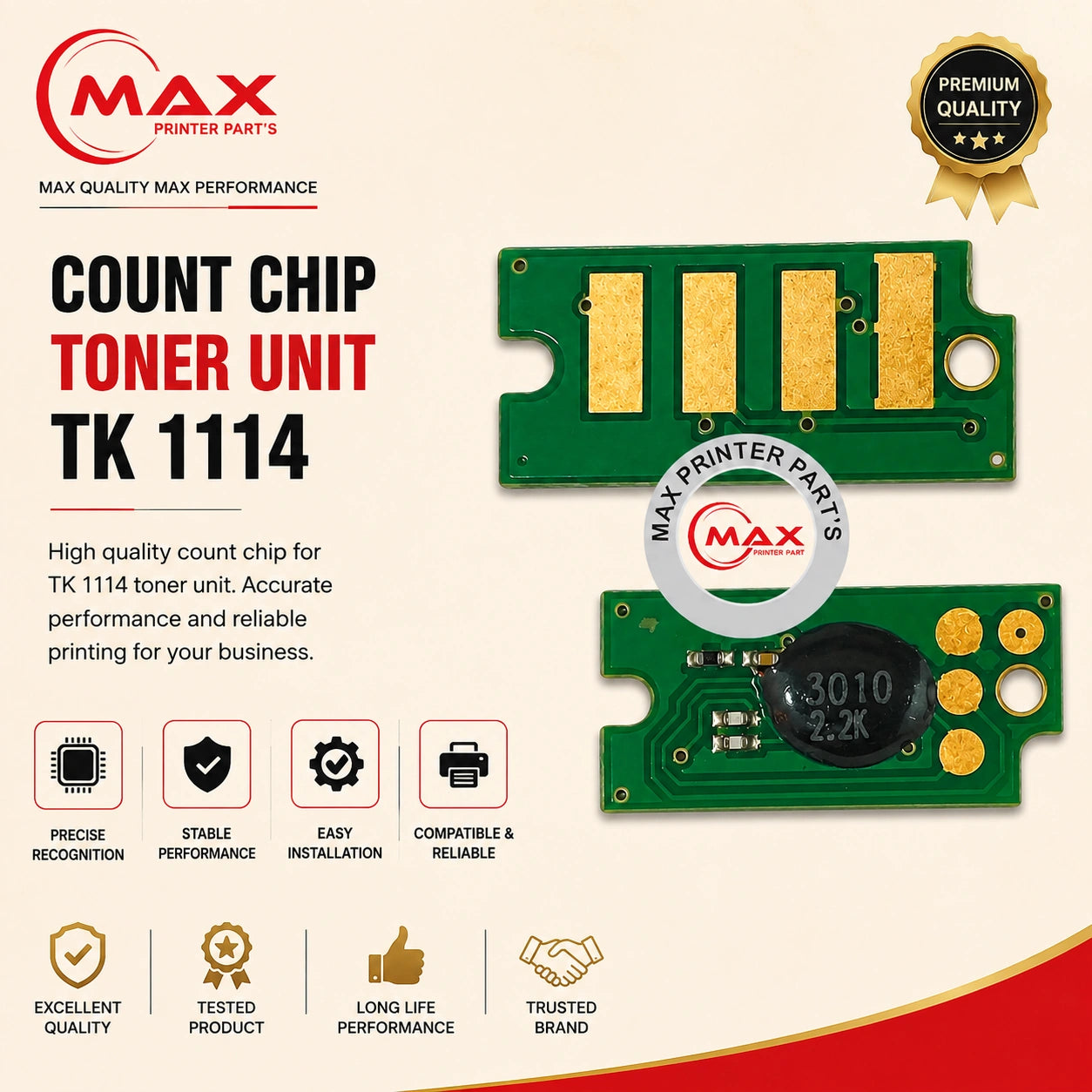 Toner Chip TK-1114 for Kyocera ECOSYS FS-1020MFP / 1025MFP / FS-1040 / FS-1060DN / FS-1120MFP / FS-1125MFP (New Import)