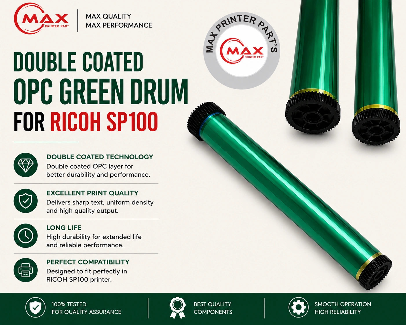 Double Coated OPC Green Drum for Ricoh SP100 / SP111 / SP110 / SP200 / SP210 / SP112 (New Import)