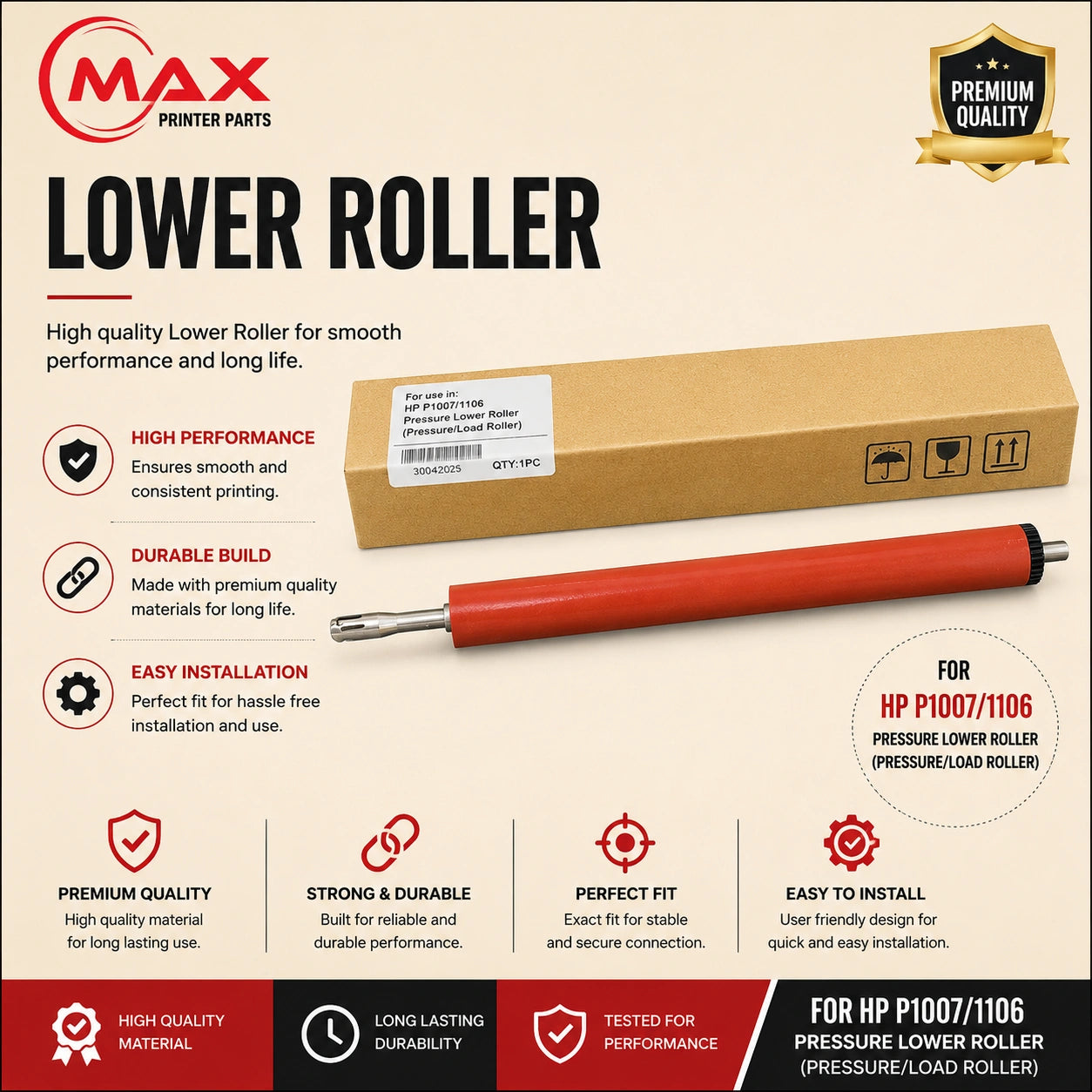 Foam Lower Roller For HP LaserJet P1008 /P1007 Product with Info