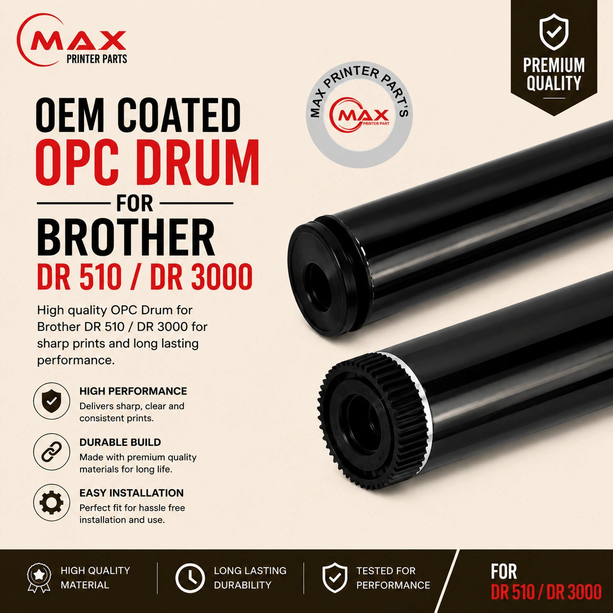 OEM Coated Opc Drum For Brother DR 510 / DR 3000 Product with Info