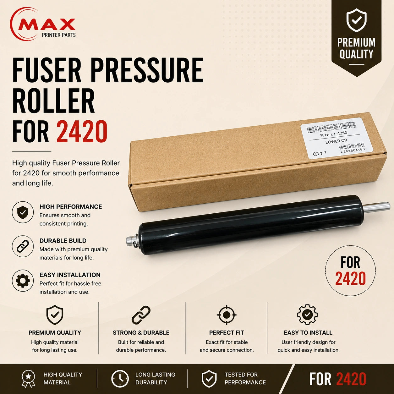 Rubber Lower Roller For HP Laserjet 4200 Product with Info