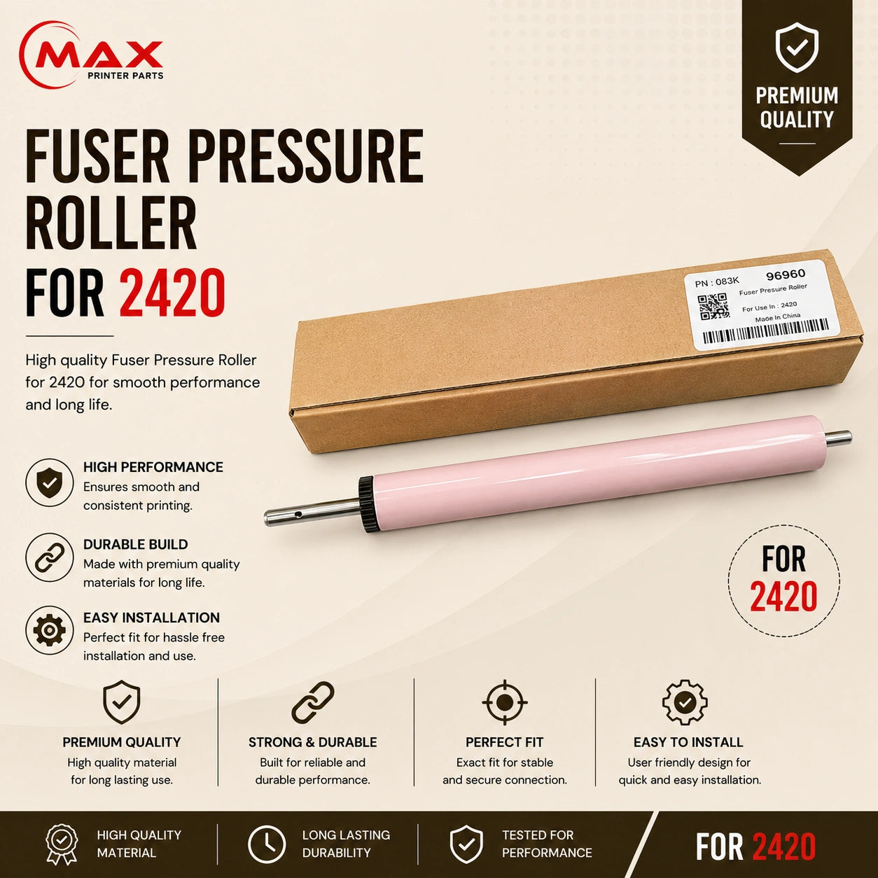 Rubber Lower Roller For HP Laserjet M45 Product with Info
