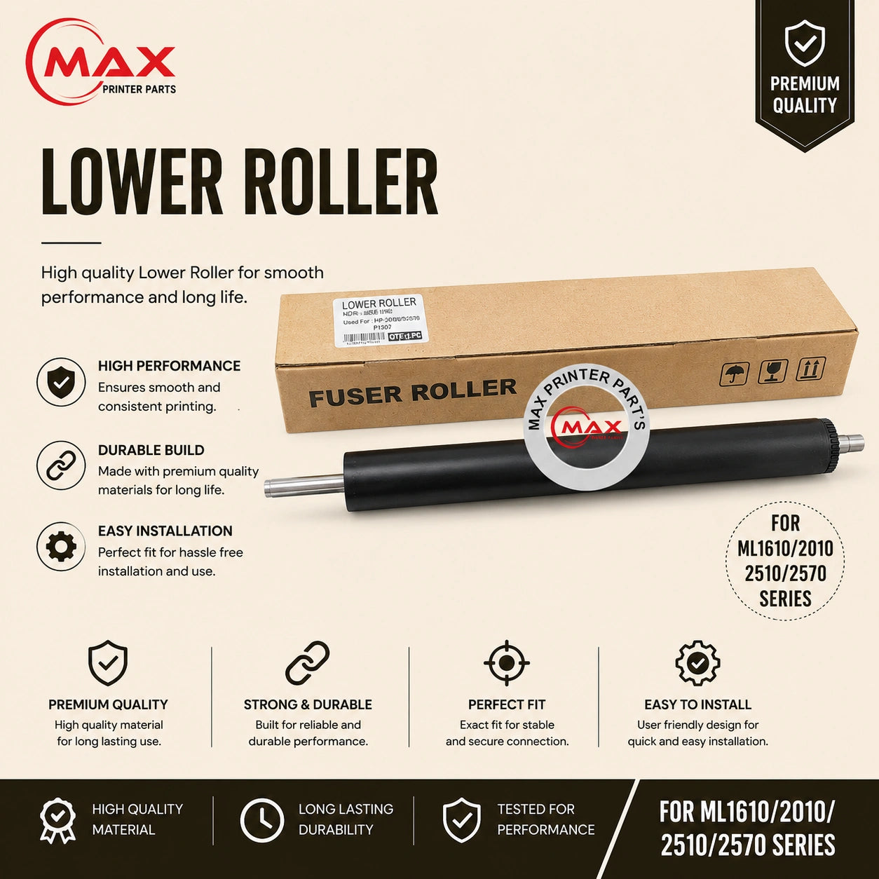 Rubber Lower Roller For HP Laserjet P3005 Product with Info