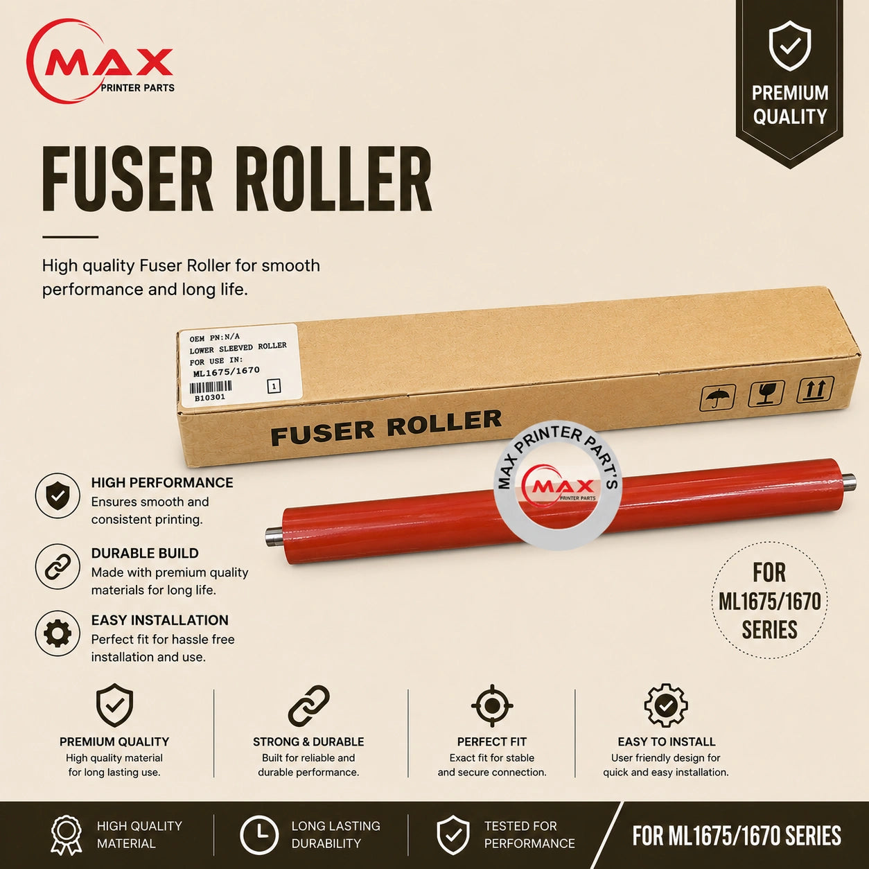 Rubber Lower Roller For Samsung ML 1666 Product with Info