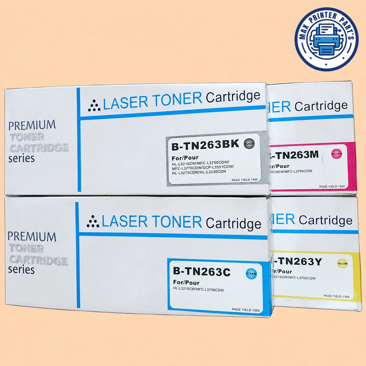 Brother HL-L3270cdw DCP-L3551cdw MFC-L3735cdn TN-263 toner cartridge set