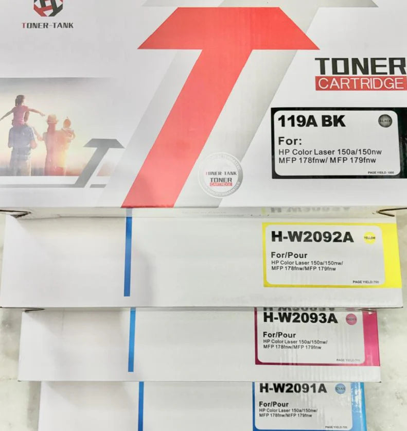 119A Toner Cartridge for HP W2090A / W2091A / W2092A / W2093A For HP Color Laser 150nw / 178nw (New Import) With Chip - Box Pack