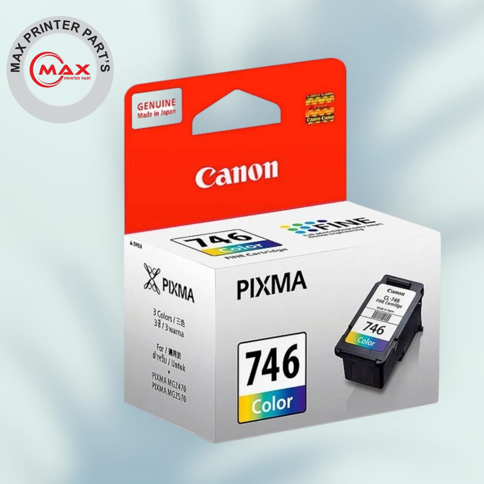 Printer Head Canon Pixma ip2870, ip2870s, ip2872, mg2470, mg2570, mg2570s, mg2577s 746 Small Tri-Color Ink Cartridge (6.2ml) (New Original)