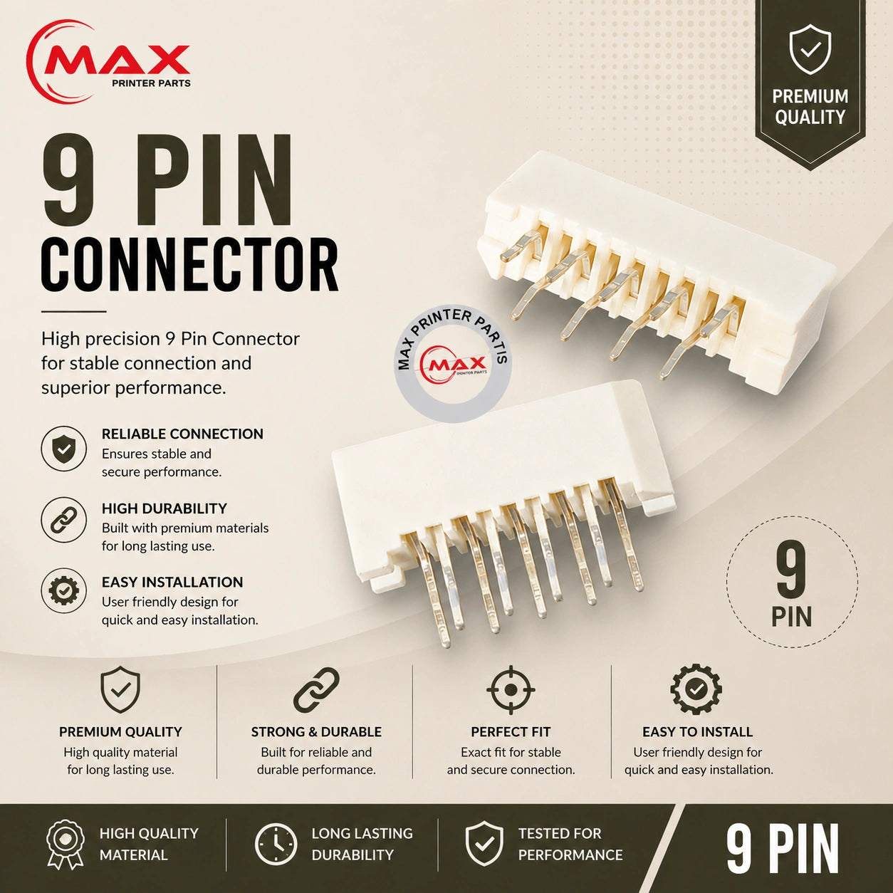 9 Pin FFC Connector Product with Info