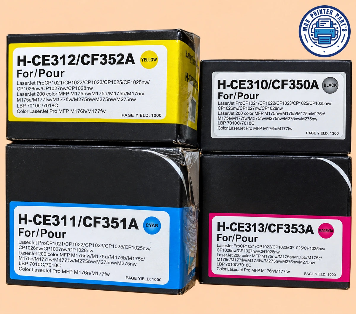 HP LaserJet Pro CP1025 M175 M176n M177fw M275nw CE310 126A toner cartridge set