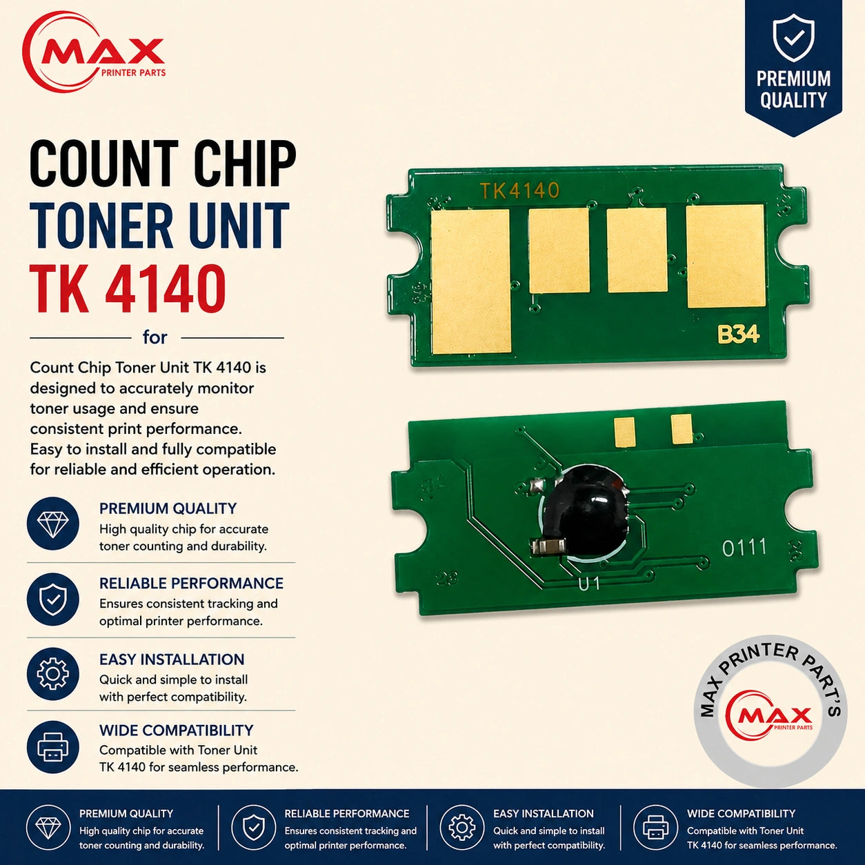 Toner Chip TK-4140 for Kyocera 2020 / 2021 / 2320 / 2321 (New Import)