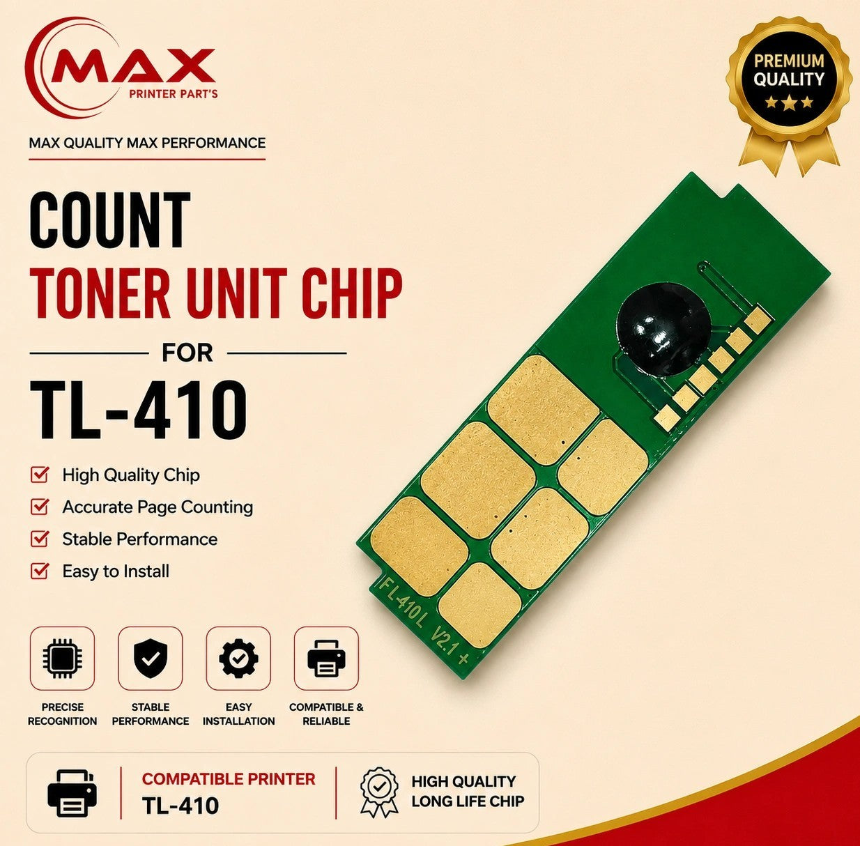 TL-410 / TL-410X / TL-410H Toner Chip – Compatible with Pantum M7100, P3010, M6700, M6800