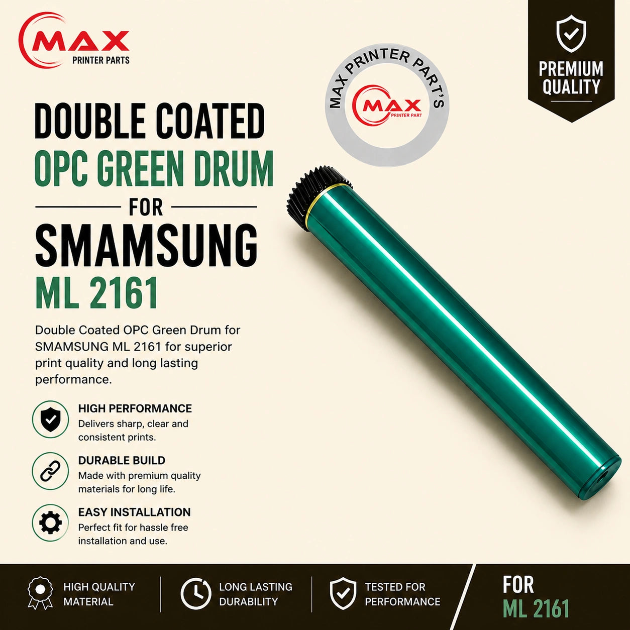 Double Coated OPC Green Drum for Samsung ML-2161 / ML-101 / ML-111 / ML-110 (Compatible Type) (New Import)