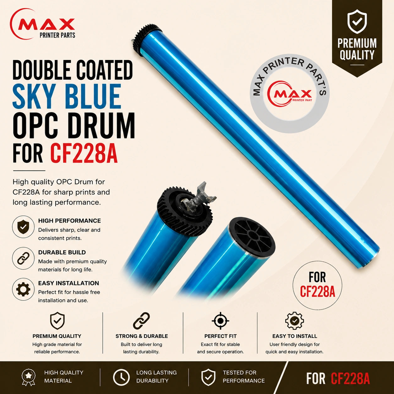 Double Coated Sky Blue Opc Drum For CF228A Product with Info