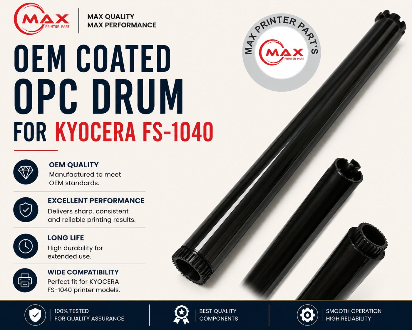 OEM Coated OPC Drum for Kyocera FS-1040 / FS-1041 / FS-1060DN / FS-1061DN / FS-1120MFP / FS-1125MFP / FS-1220MFP / FS-1320MFP / FS-1325MFP (New Import)