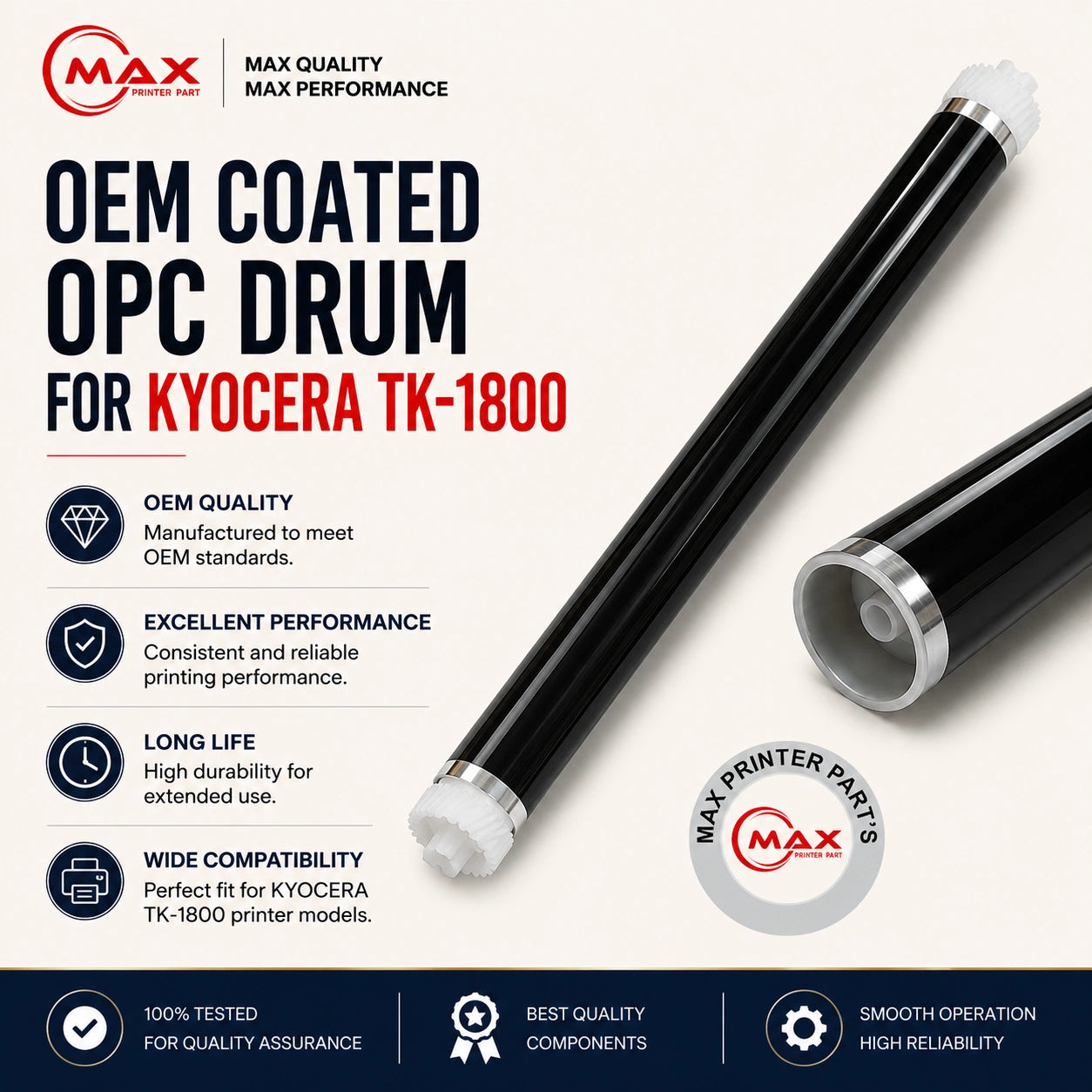 Premium Coated OPC Drum for Kyocera TASKalfa 1800 / 1801 / 2200 / 2201 – New Import