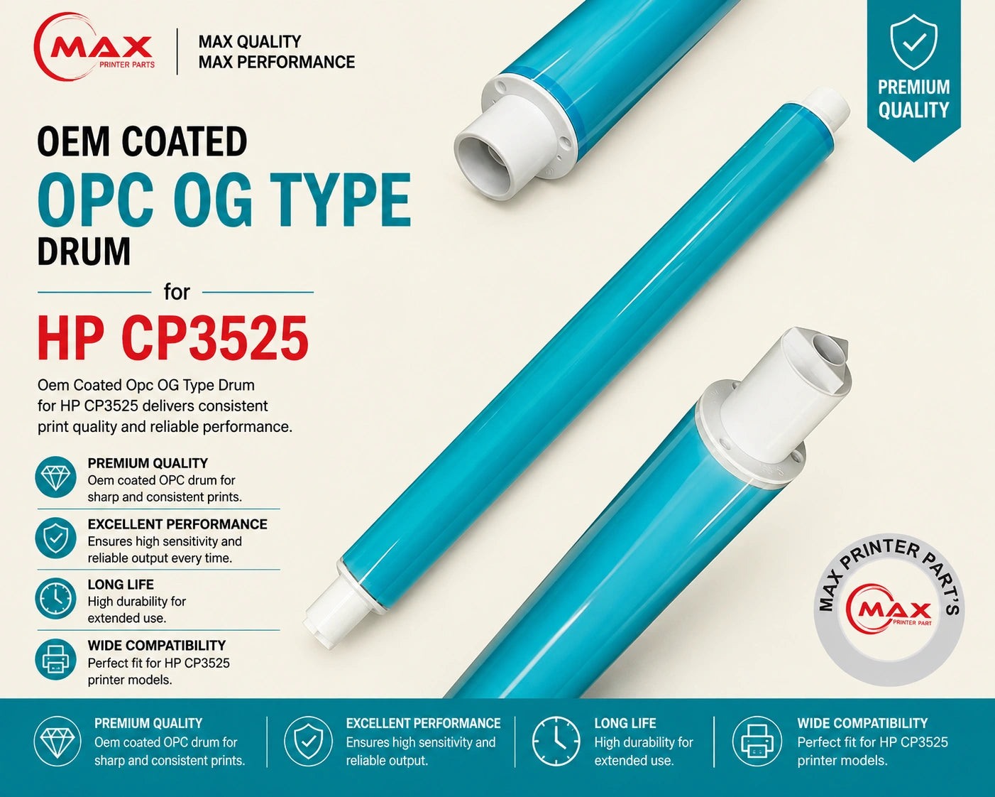 OEM Coated OPC OG Type Drum for HP Color LaserJet CP3525 – Premium Grade