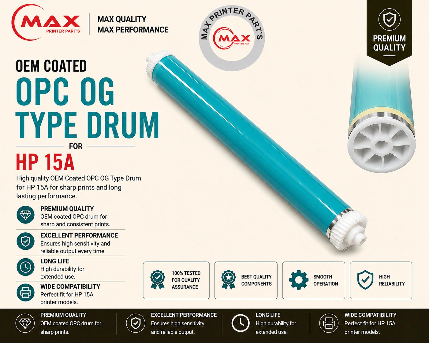 OEM Coated OG Type OPC Drum for HP 15A / 24A / 13A – New Import