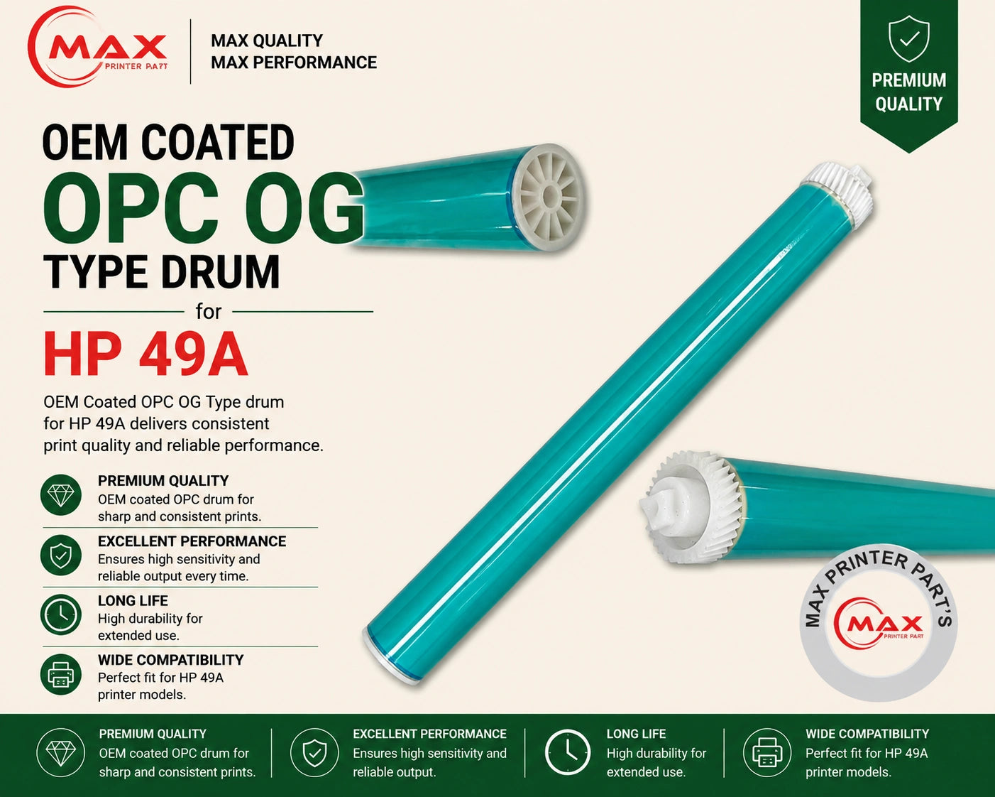 OEM OG Coated OPC Drum for HP 49A / 53A Toner Cartridge – New Import