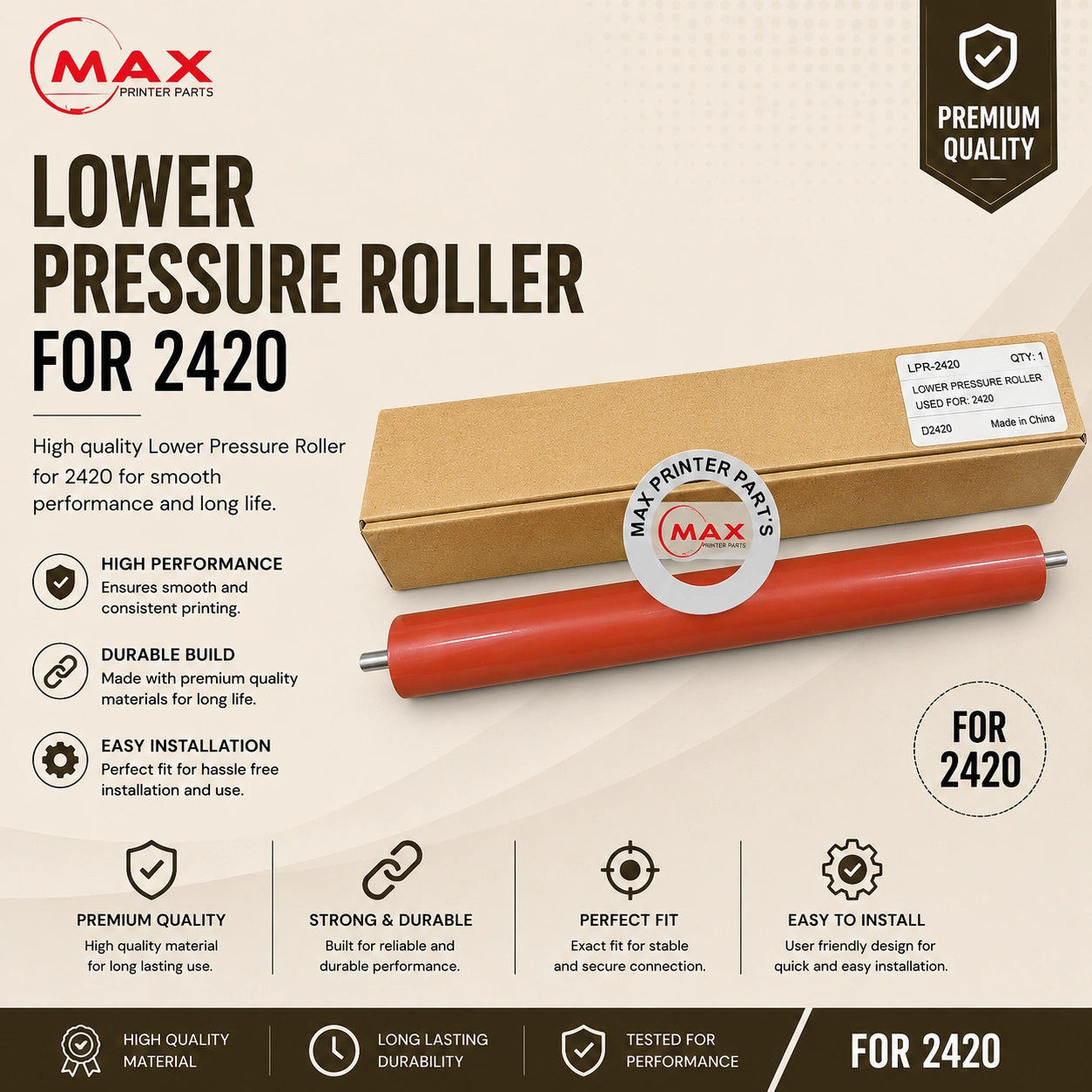 Rubber Lower Roller For Lexmark E260 Product with Info
