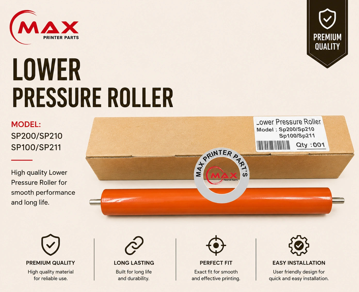 Rubber Lower Roller For Rioch SP100/SP110 Product with Info