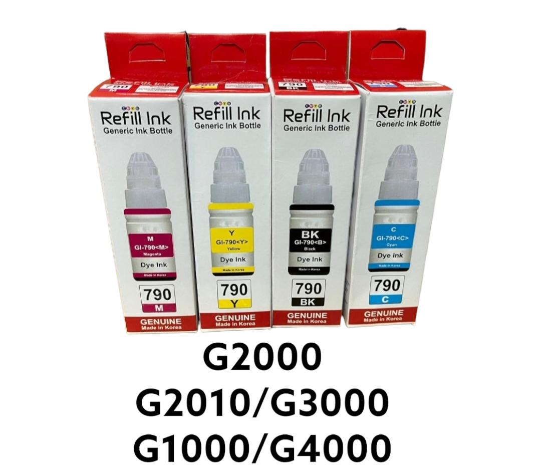 Refill Ink for Canon Pixma GI-790 G2010 / G2000 / G1010 / G1000 / G3010 / G3000 / G4010 / G4000 Printer